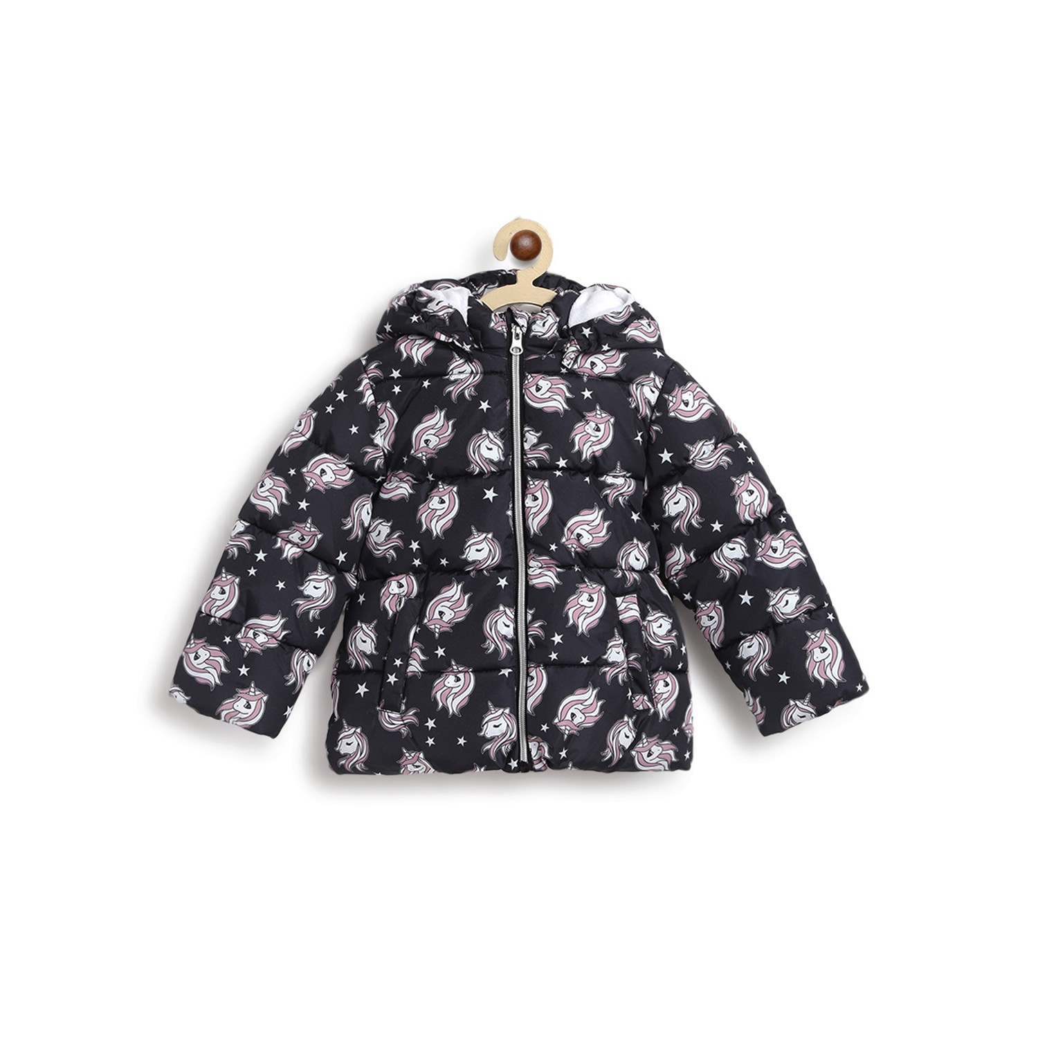 Jacket with Detachable Hood-Black